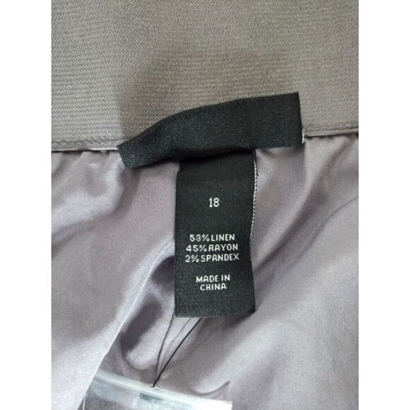 NWOT Lane Bryant  Grey Pinstrip Linen Blend Cropped Ankle Length Pants size 18 - Picture 7 of 10